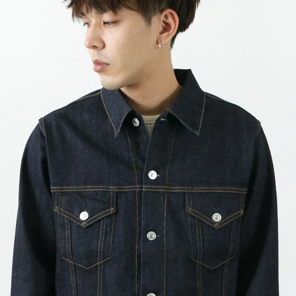 FOB FACTORY Jackets^/ F2309 stretch selvage denim jacket one-wash