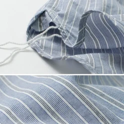 FOB FACTORY Shirts^/ F3488 striped band collar shirt