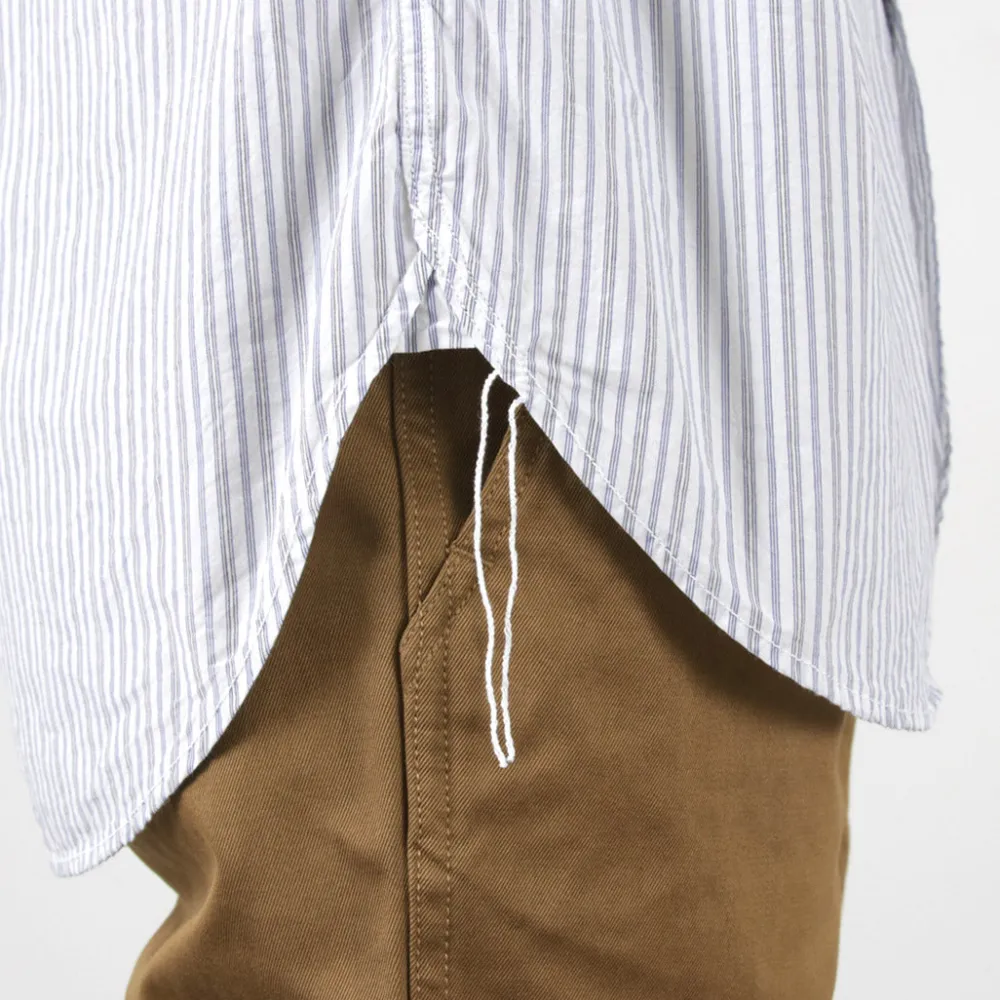 FOB FACTORY Shirts^/ F3488 striped band collar shirt