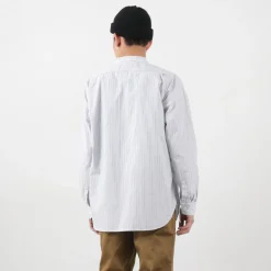 FOB FACTORY Shirts^/ F3488 striped band collar shirt