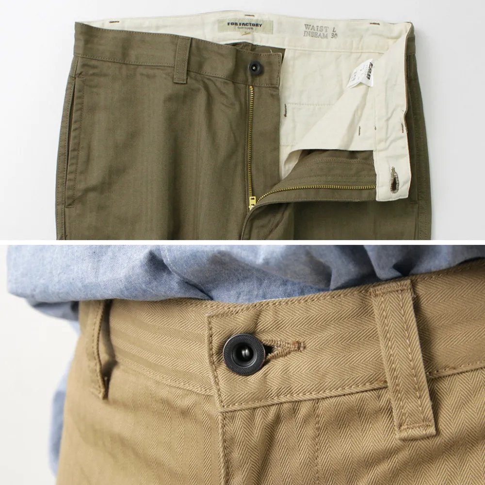 FOB FACTORY Work Pants & Chinos^/ F0522 Vat dye herringbone trouser