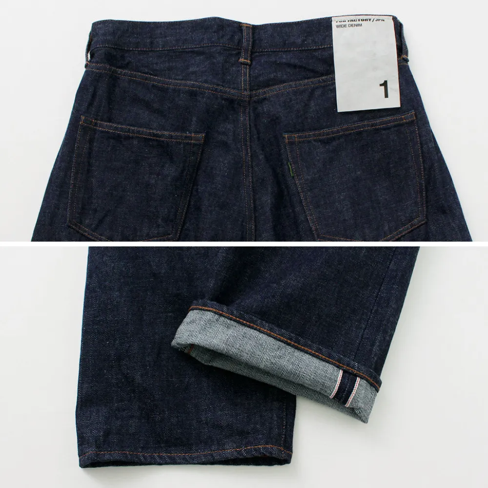 FOB FACTORY Jeans^/ F1147 Wide denim 5P pants indigo