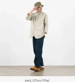 FOB FACTORY Shirts^/ FRC006 military dump band collar shirt
