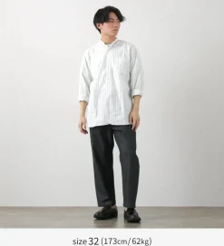 FUJITO Jeans^/ 2 Tuck Trousers Light Ounce Denim black