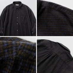 FUJITO Shirts^/ Big Size Shirt micro check brown