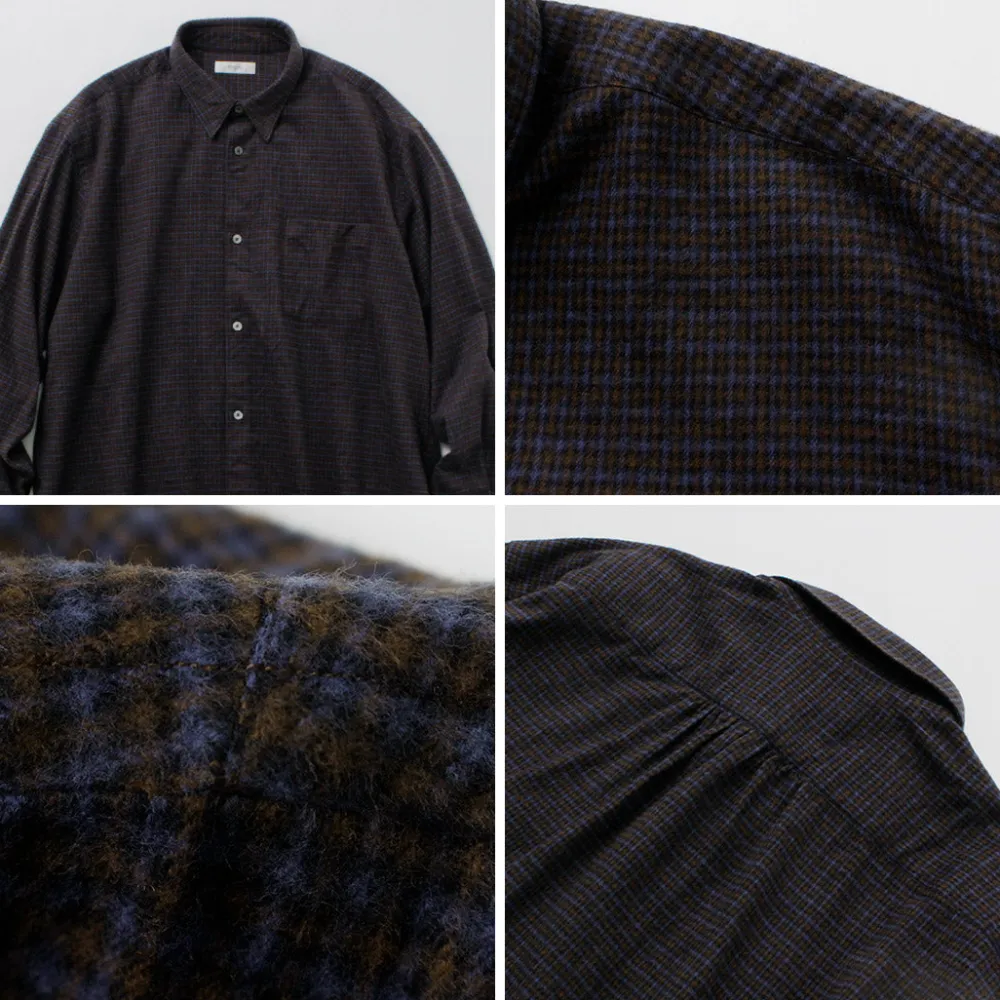 FUJITO Shirts^/ Big Size Shirt micro check brown