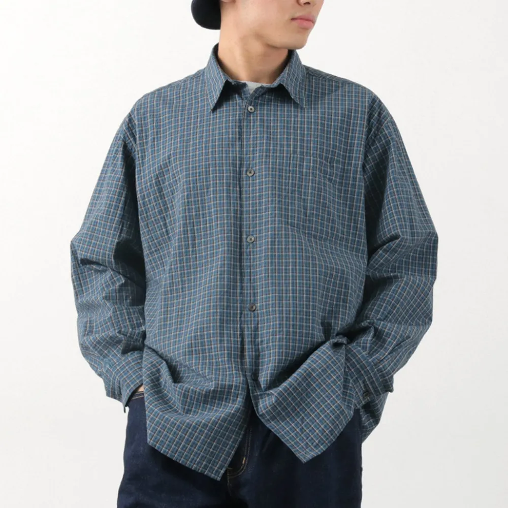 FUJITO Shirts^/ Big Size Shirt Small Check blue