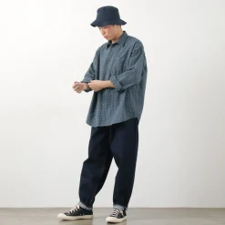FUJITO Shirts^/ Big Size Shirt Small Check blue