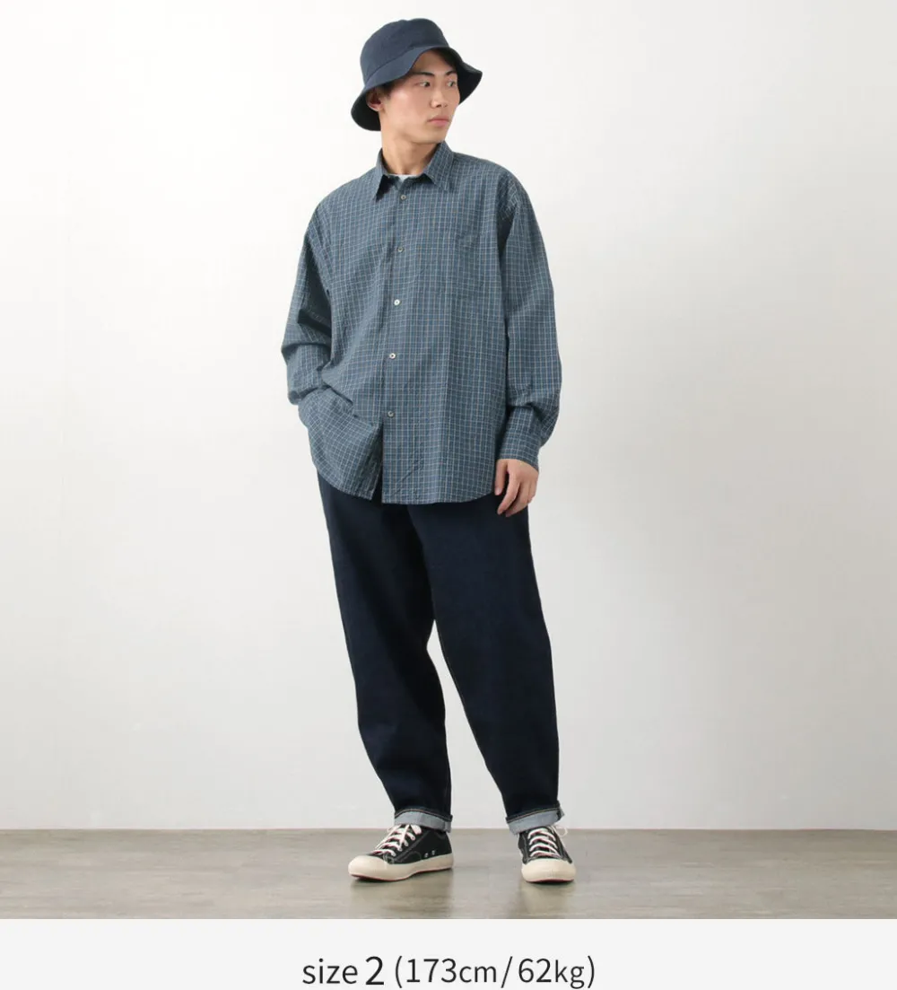FUJITO Shirts^/ Big Size Shirt Small Check blue