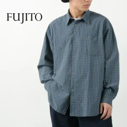 FUJITO Shirts^/ Big Size Shirt Small Check blue