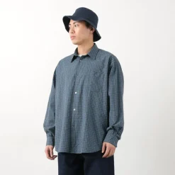 FUJITO Shirts^/ Big Size Shirt Small Check blue