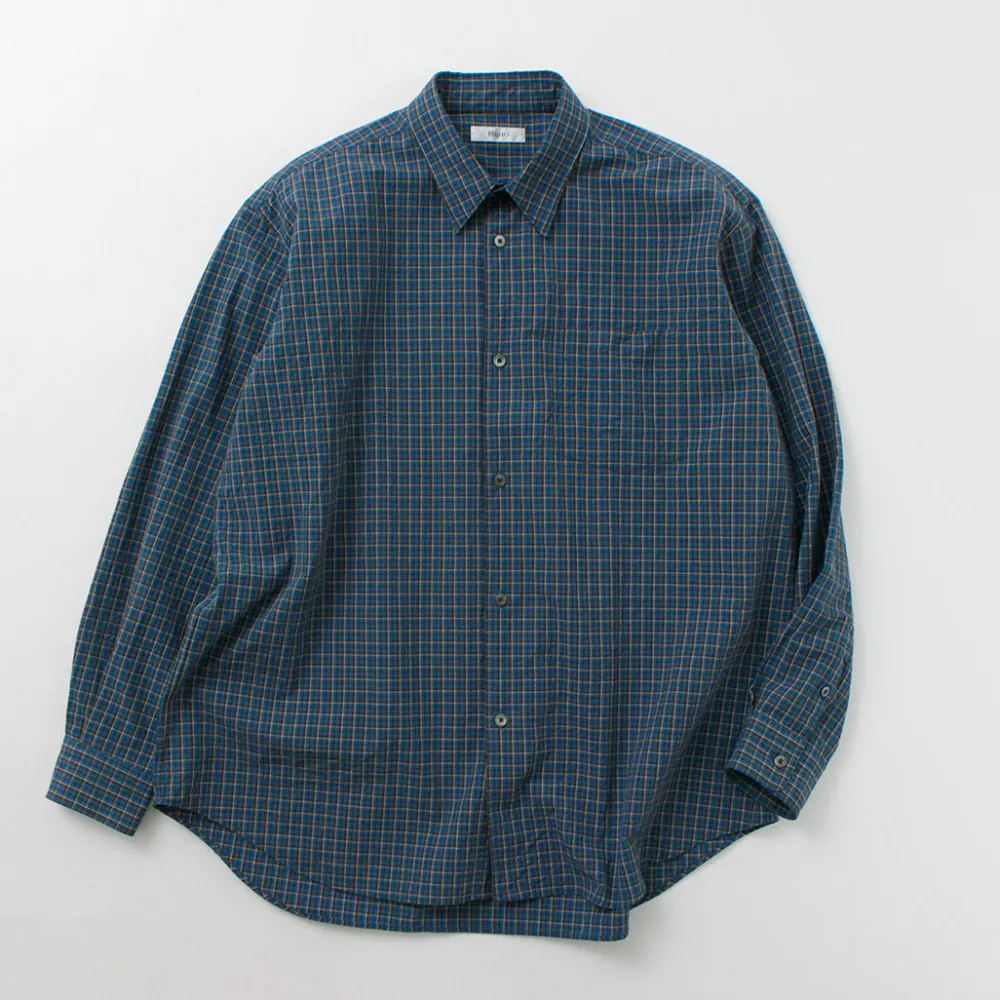 FUJITO Shirts^/ Big Size Shirt Small Check blue