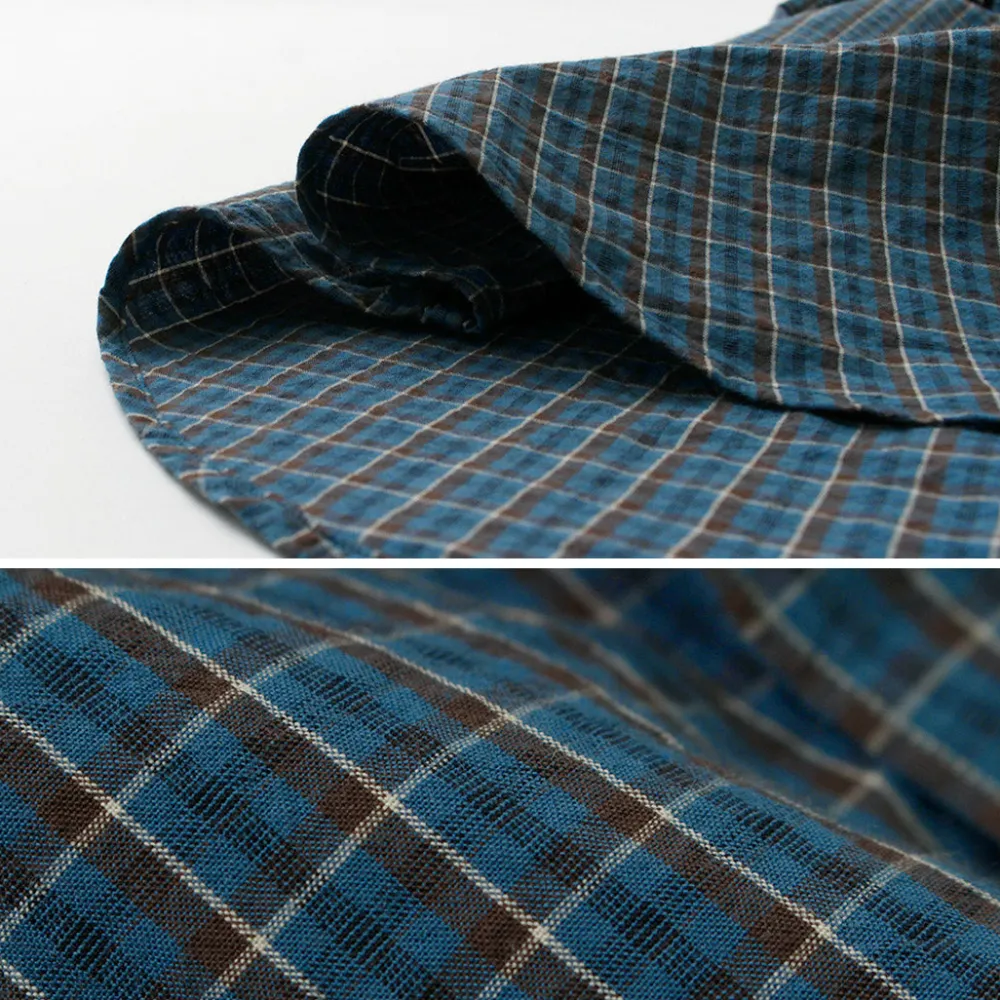 FUJITO Shirts^/ Big Size Shirt Small Check blue
