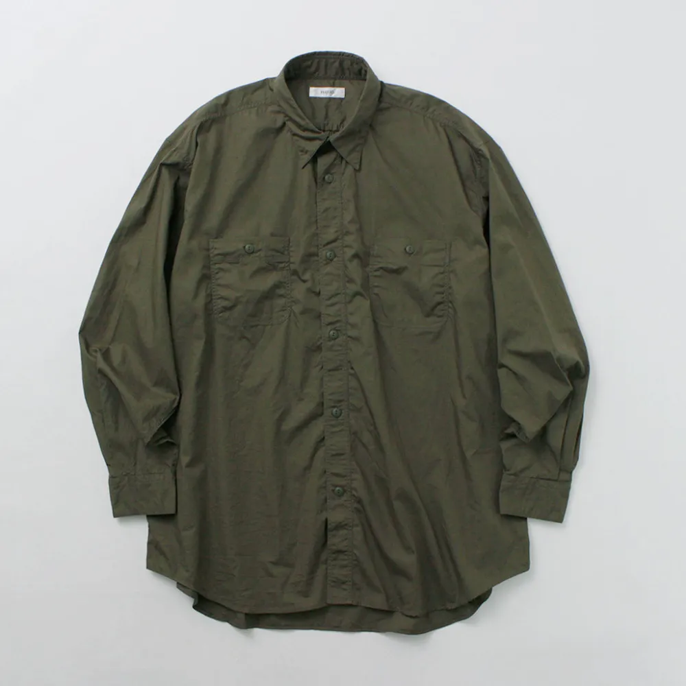 FUJITO Shirts^/ Big Size Work Shirt Broad olive