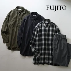 FUJITO Shirts^/ Big Size Work Shirt Broad olive