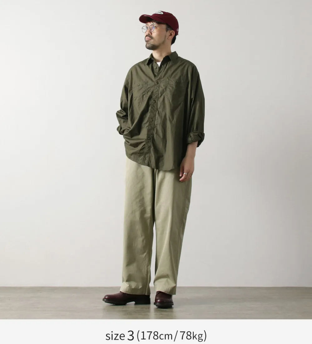 FUJITO Shirts^/ Big Size Work Shirt Broad olive