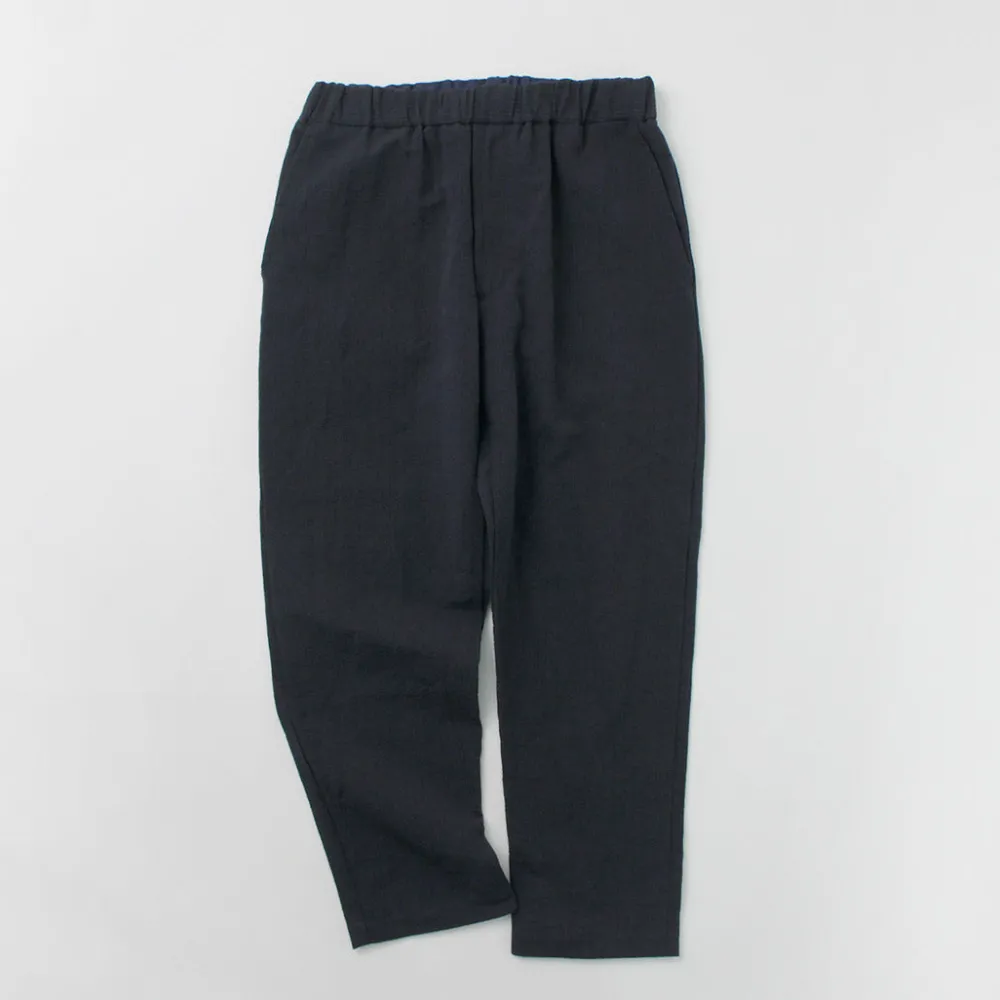 FUJITO Trousers^/ Cotton Linen Seersucker Easy Pants navy