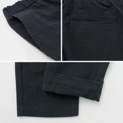FUJITO Trousers^/ Cotton Linen Seersucker Easy Pants navy
