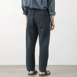 FUJITO Trousers^/ Cotton Linen Seersucker Easy Pants navy