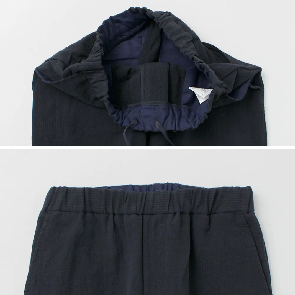 FUJITO Trousers^/ Cotton Linen Seersucker Easy Pants navy