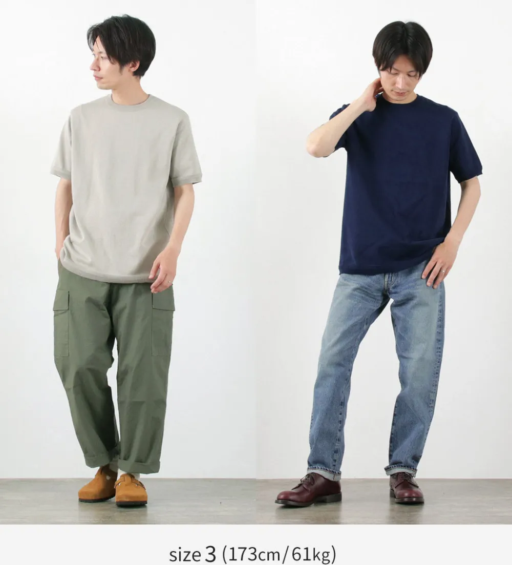 FUJITO Knits^/ Crew Neck Knit T-Shirt