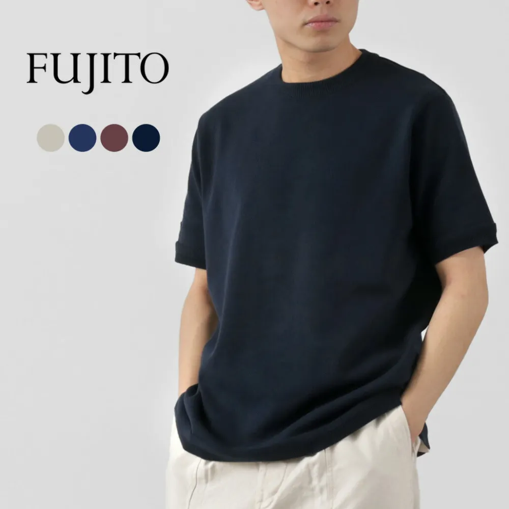 FUJITO Knits^/ Crew Neck Knit T-Shirt