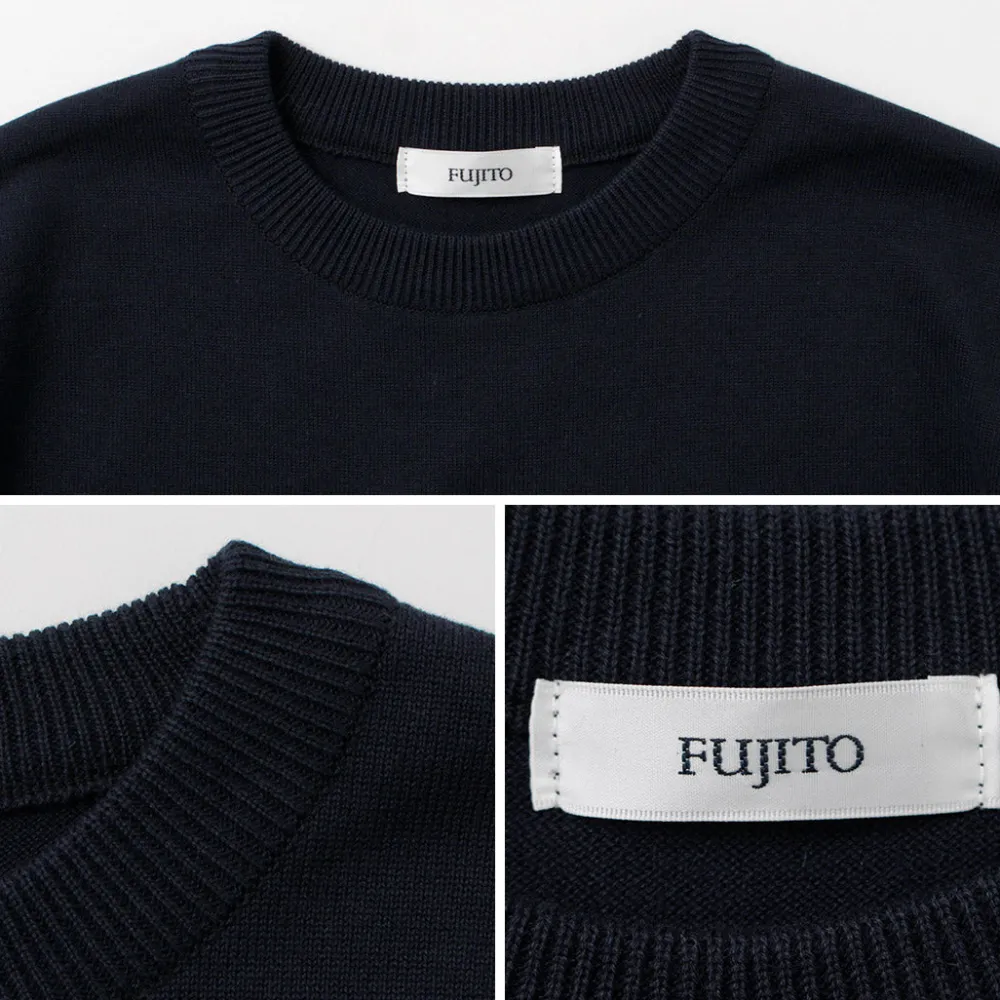 FUJITO Knits^/ Crew Neck Knit T-Shirt