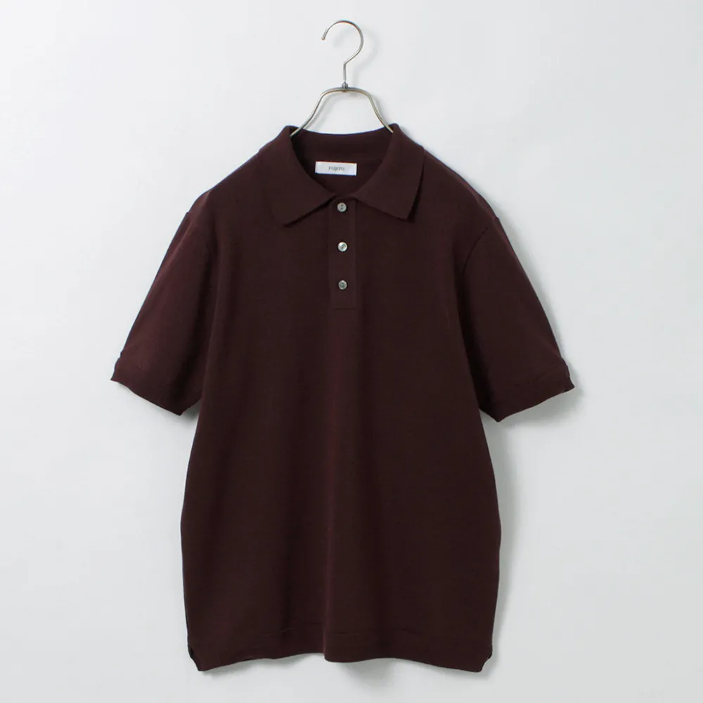 FUJITO T-Shirts^/ Knit Polo Easy Solid Collar