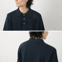 FUJITO T-Shirts^/ Knit Polo Easy Solid Collar