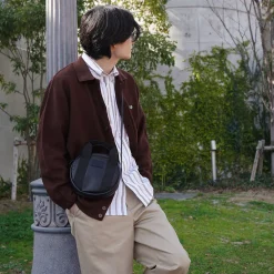 FUJITO Tote Bags|Shoulder Bags^/ Leather Helmet Pouch black