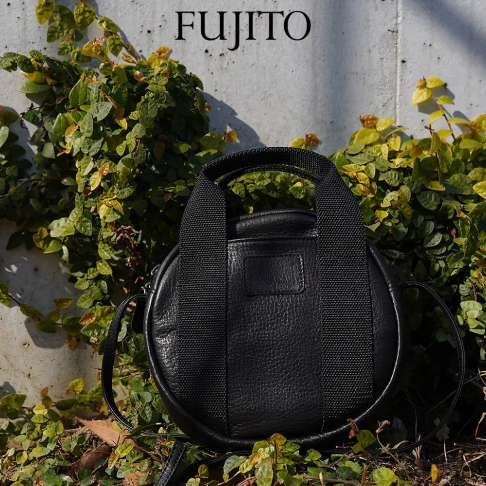 FUJITO Tote Bags|Shoulder Bags^/ Leather Helmet Pouch black