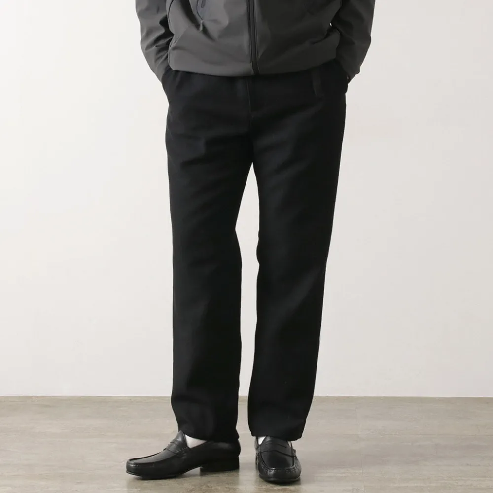 FUJITO Trousers^/ N.O.UN Beltless Pants Wool Serge
