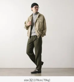 FUJITO Trousers^/ N.O.UN Beltless Pants Wool Serge