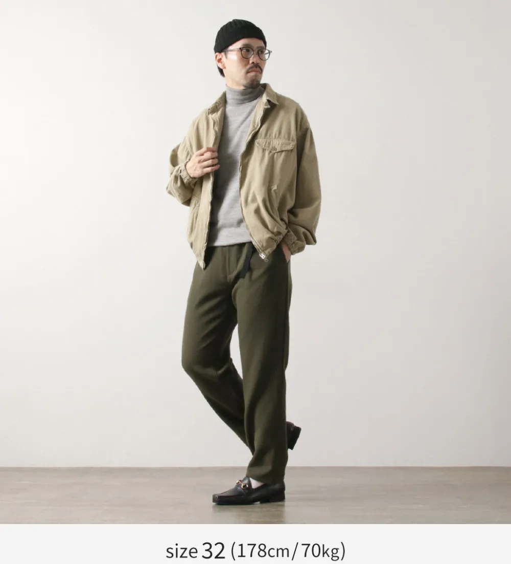 FUJITO Trousers^/ N.O.UN Beltless Pants Wool Serge
