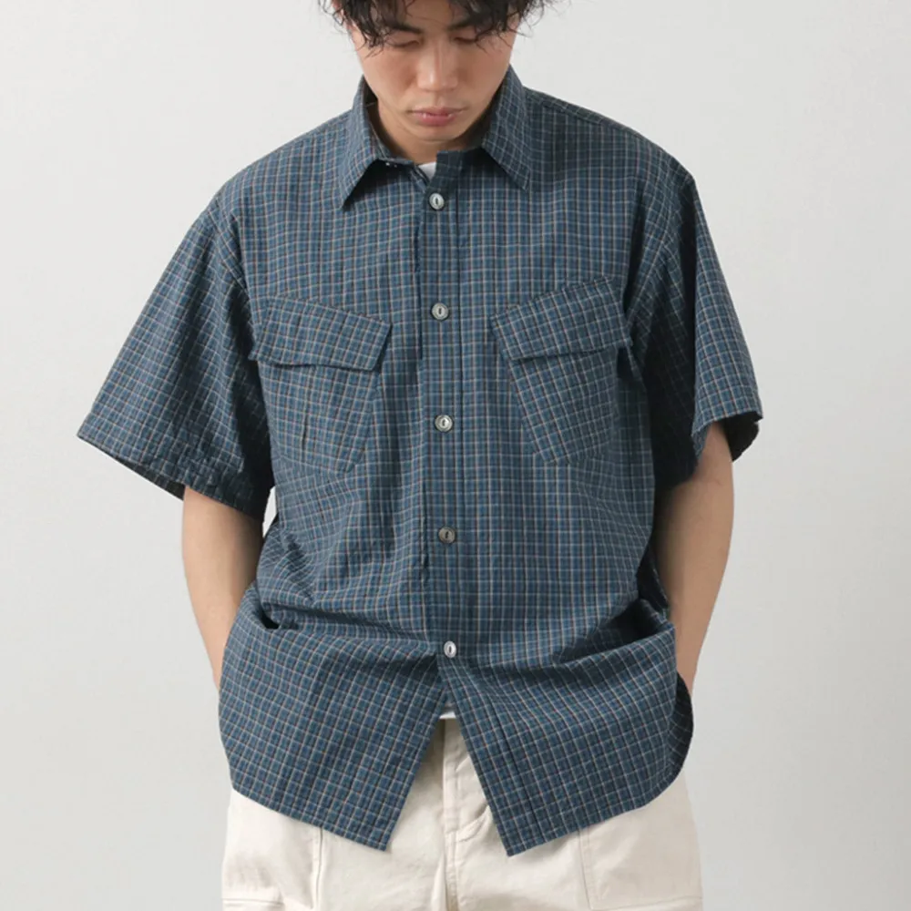 FUJITO Shirts^/ Short Sleeve Fatigue Shirt navy