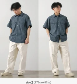 FUJITO Shirts^/ Short Sleeve Fatigue Shirt navy