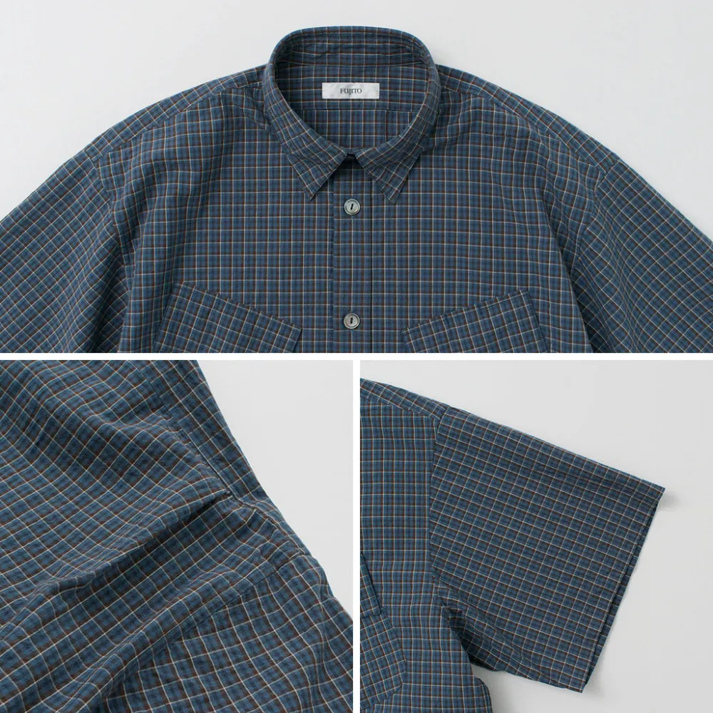 FUJITO Shirts^/ Short Sleeve Fatigue Shirt navy