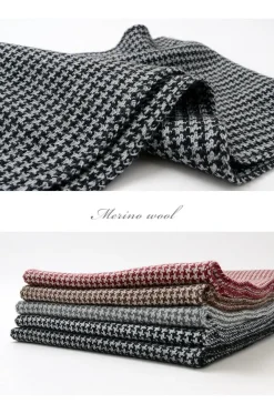 GILBERT WILSON OF HA Scarfs^/ Staggered Check Merino Wool Snood