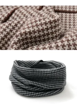 GILBERT WILSON OF HA Scarfs^/ Staggered Check Merino Wool Snood