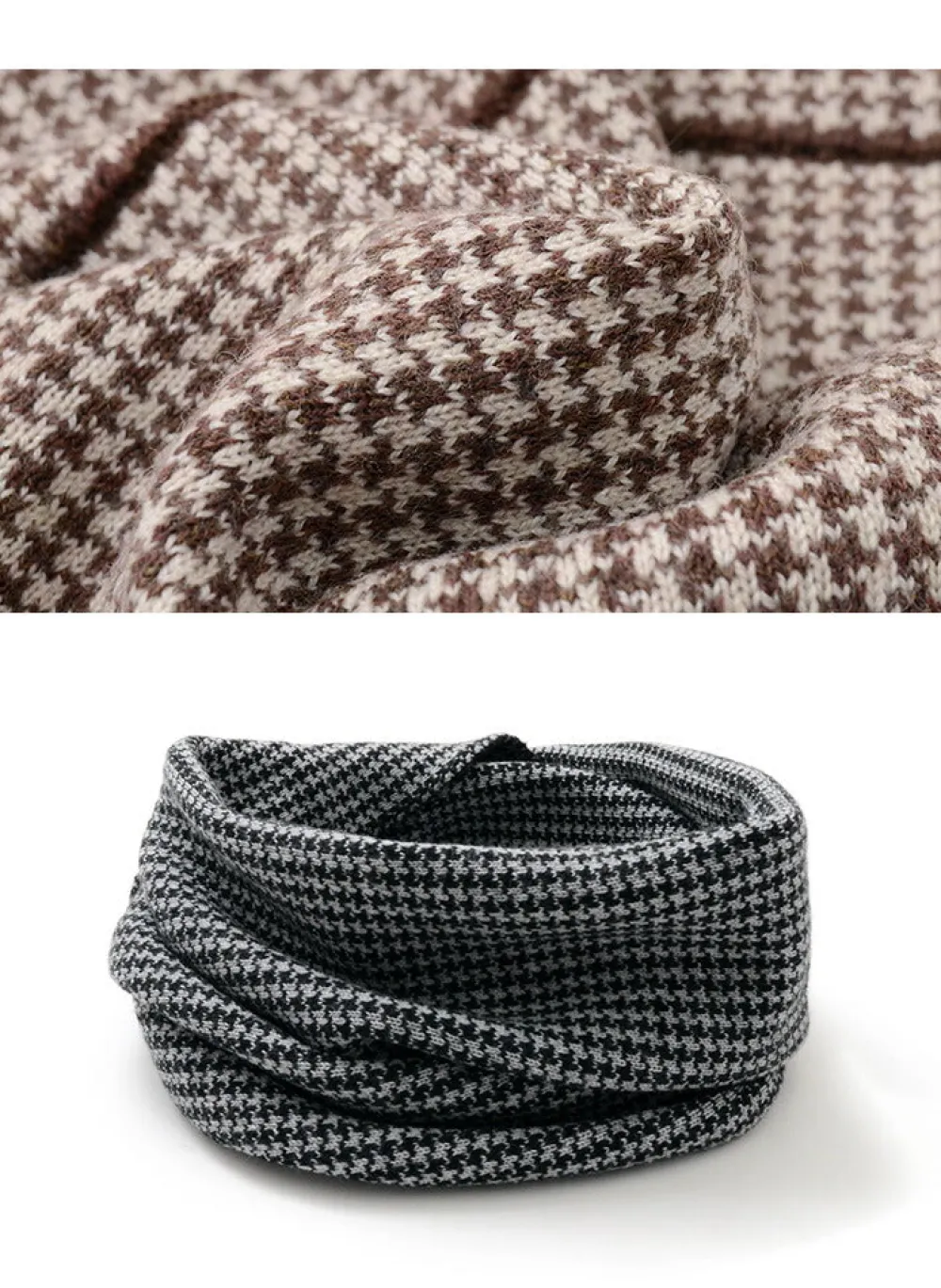 GILBERT WILSON OF HA Scarfs^/ Staggered Check Merino Wool Snood