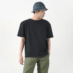 GLACON T-Shirts^/ Solid colour Boat neck Big shirt