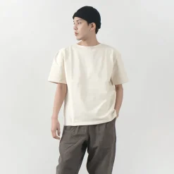 GLACON T-Shirts^/ Solid colour Boat neck Big shirt