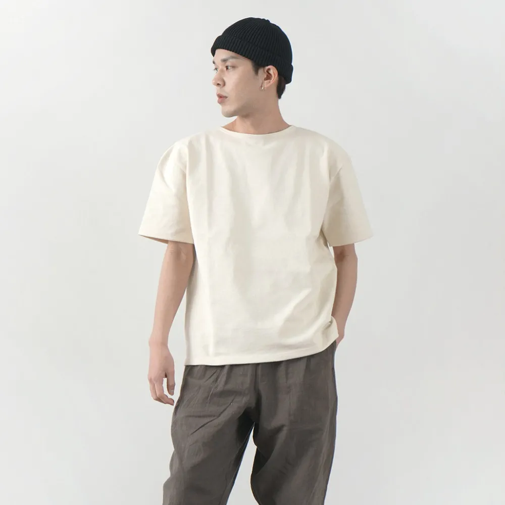 GLACON T-Shirts^/ Solid colour Boat neck Big shirt