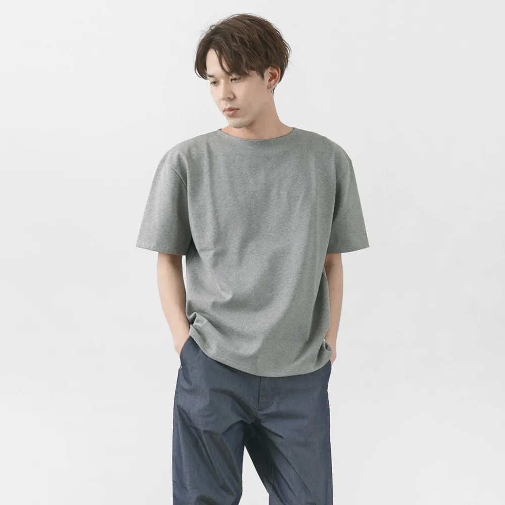 GLACON T-Shirts^/ Solid colour Boat neck Big shirt
