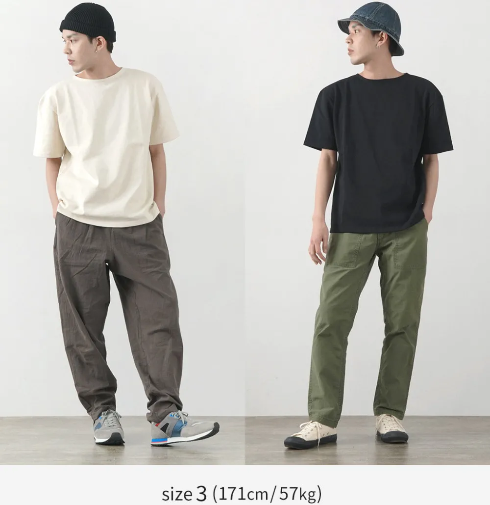 GLACON T-Shirts^/ Solid colour Boat neck Big shirt