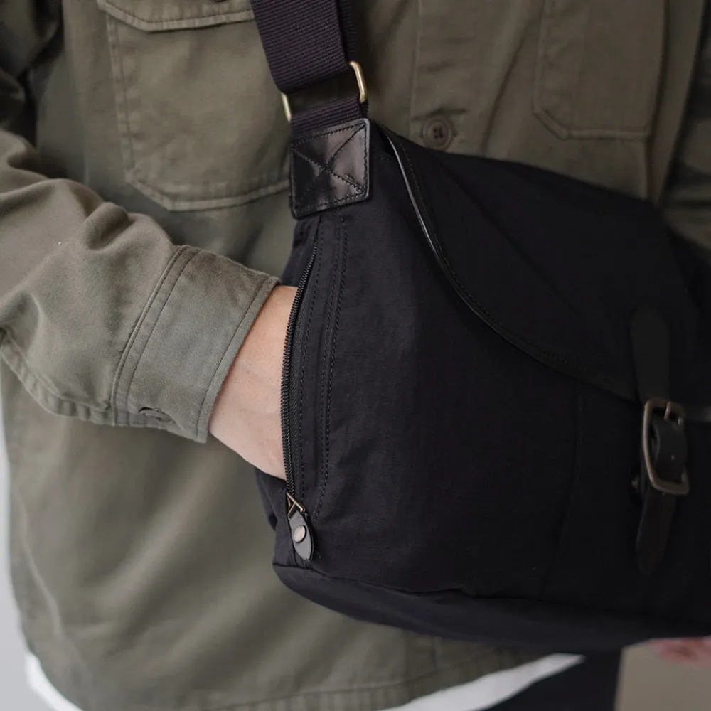 GLENROYAL Shoulder Bags^/ Flap Shoulder Bag Nylon Tussah black