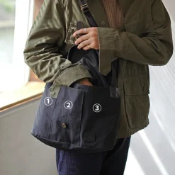 GLENROYAL Shoulder Bags^/ Flap Shoulder Bag Nylon Tussah black