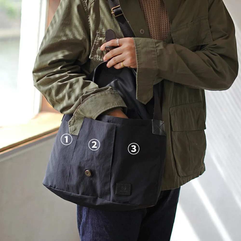 GLENROYAL Shoulder Bags^/ Flap Shoulder Bag Nylon Tussah black