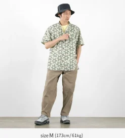 GOHEMP Shirts^/ Collarless Short Sleeve Shirt Tornado Print