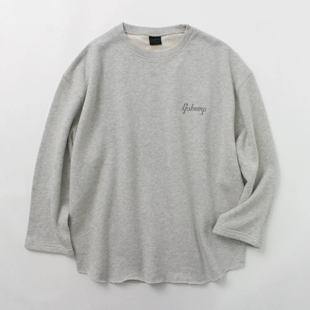 GOHEMP Sweatshirts^/ Loose Round 7/10 Sleeve Light Ounce Sweat T-Shirt gray